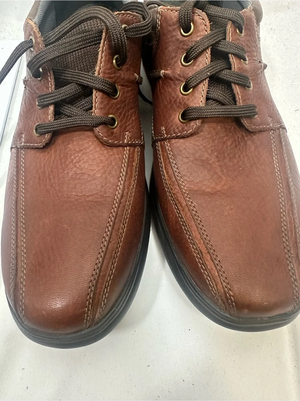 Clarks Collection Brown Leather Comfort Shoes Size 15